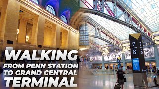 Walking NYC  Penn Station to Times Square amp Grand Central Terminal July 2021 [upl. by Twelve]