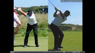 Jon Rahm golf swing  Long Iron faceon amp downtheline July 2017 [upl. by Nytsua604]