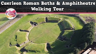 CAERLEON ROMAN BATHS amp AMPHITHEATRE WALES  Walking Tour  Pinned on Places [upl. by Yrret]