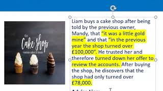 How to apply misrepresentation Liam cupcake scenario [upl. by Anha]