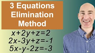 Solving Systems of 3 Equations Elimination [upl. by Clifton]