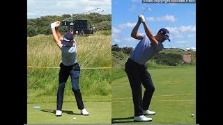 Justin Thomas golf swing  Long Iron faceon amp downtheline July 2017 [upl. by Columbine491]